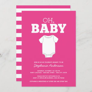 Invitation Oh Baby - Whimsical Tee Hot rose Girl Douche