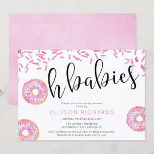 Invitation Oh babys jumelles Donut baby shower