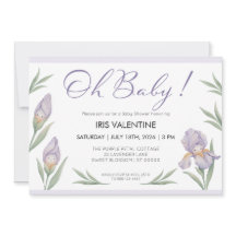 Oh Bébé Aquarelle Iris Floral Violet Lavande