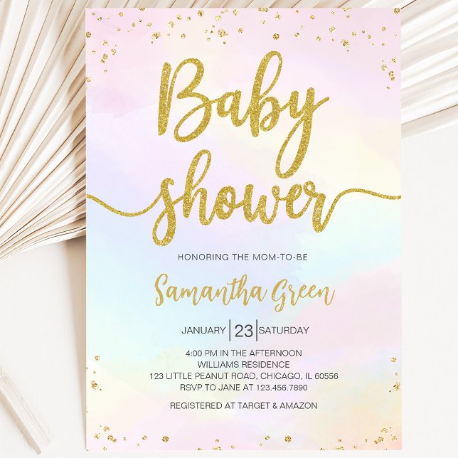 Invitation Oh Bébé Arc-en-Ciel Baby Shower (Créateur téléchargé)