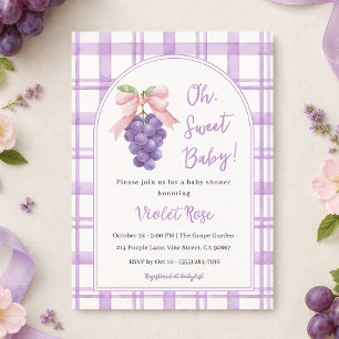 Invitation Oh Bébé Arc-en-ciel Violet Fille Baby Shower