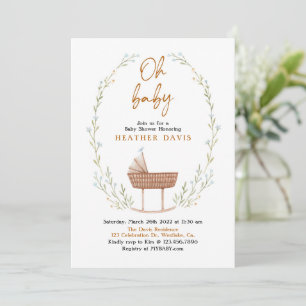 Invitation Oh Bébé, Baby shower, Genre neutre