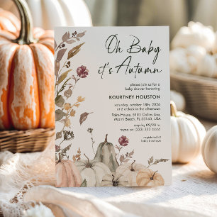 Invitation Oh Bébé C'est l'Automne Fête de Bébé Citrouille