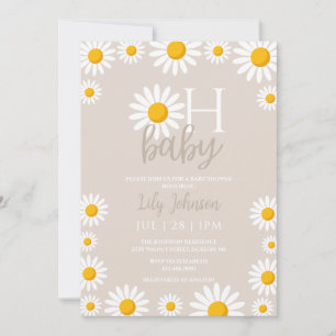 Invitation Oh Bébé Daisy Fête de Naissance Bébé Neutre Tout E