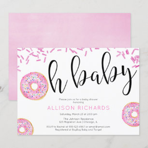 Invitation Oh bébé Donut fille baby shower