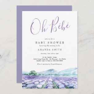 Invitation Oh Bebe French Lavender Baby shower