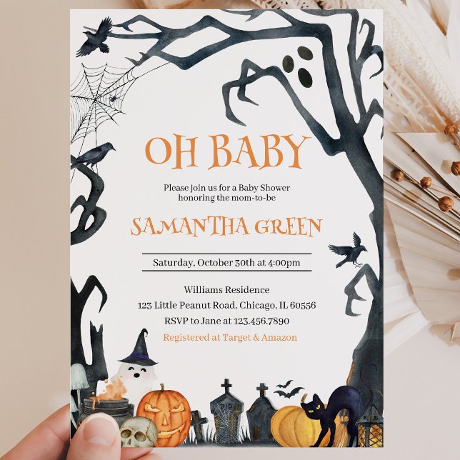 Invitation Oh Bébé Halloween Épouvantable Baby Shower (Créateur téléchargé)