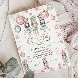 Invitation Oh Bébé Hiver Baby Shower de Noël