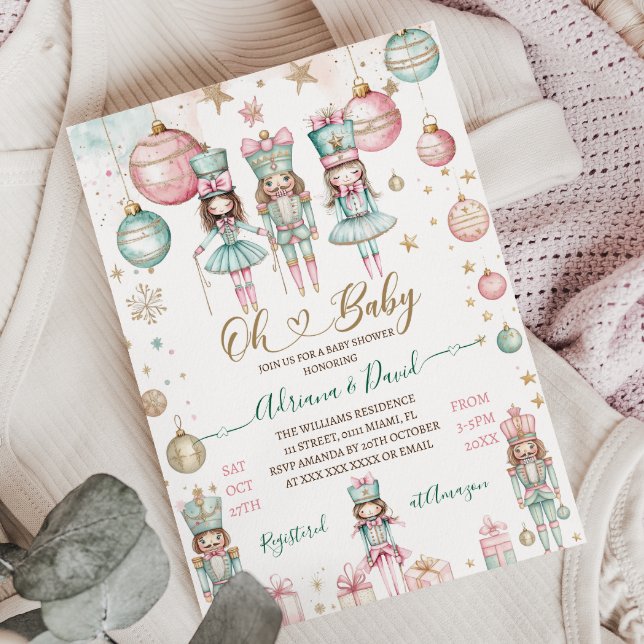 Invitation Oh Bébé Hiver Baby Shower de Noël (Créateur téléchargé)