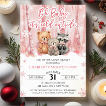 Oh Bébé il fait froid dehors Fête de Bébé Rose