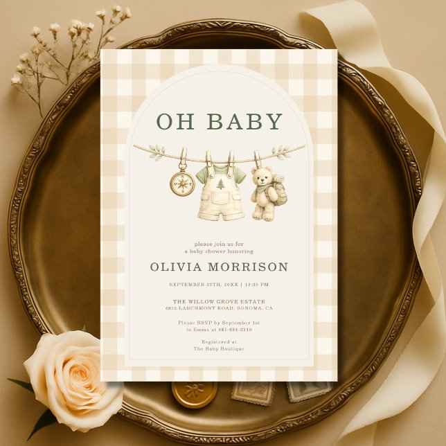 Invitation Oh Bébé L'Aventure Attend Ligne de Vêtements Baby  (Créateur téléchargé)
