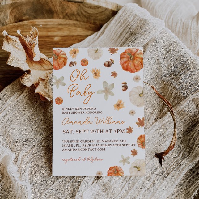 Invitation Oh Bébé Pumpki Baby Shower (Créateur téléchargé)