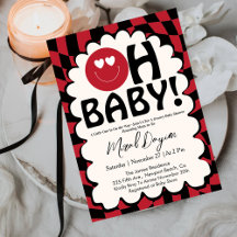 Oh Bébé ! Rétro Groovy Happy Face Baby Shower