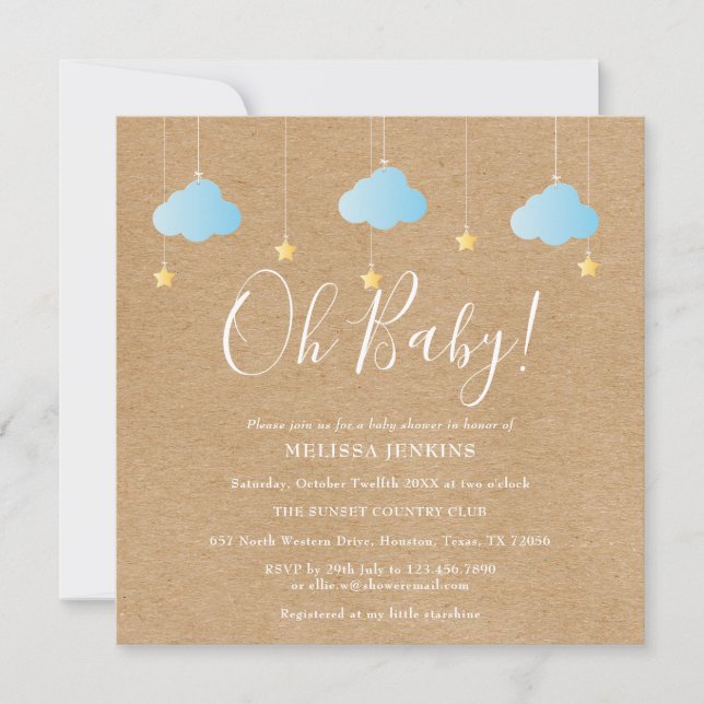 Invitation Oh Bébé Scintille Scintille Baby Shower / Sprinkle (Devant)