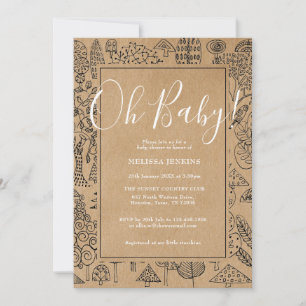 Invitation Oh Bébé Shower Bébé Campagnard Rustique