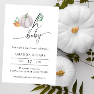 Invitation Oh bébé, shower de bébé Citrouille automne