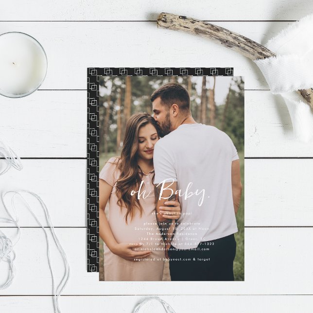 Invitation Oh Bébé | Simple Baby Shower Photo (Créateur téléchargé)