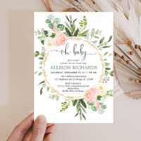 Oh bébé verdure rose or rose baby shower fille fle