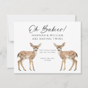 Invitation Oh Bébés Jumeaux En Route Adorables Faons De Cerf