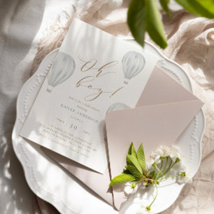 Invitation Oh Boy - Baby shower garçon Hot Air Balloon