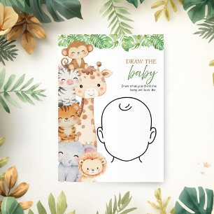 Invitation Oh Boy ! Baby Shower Safari   Jeu Dessine le Bébé