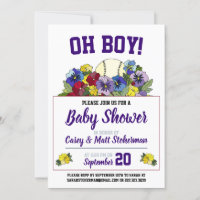 Oh Boy Baseball en Baby shower Fleurs