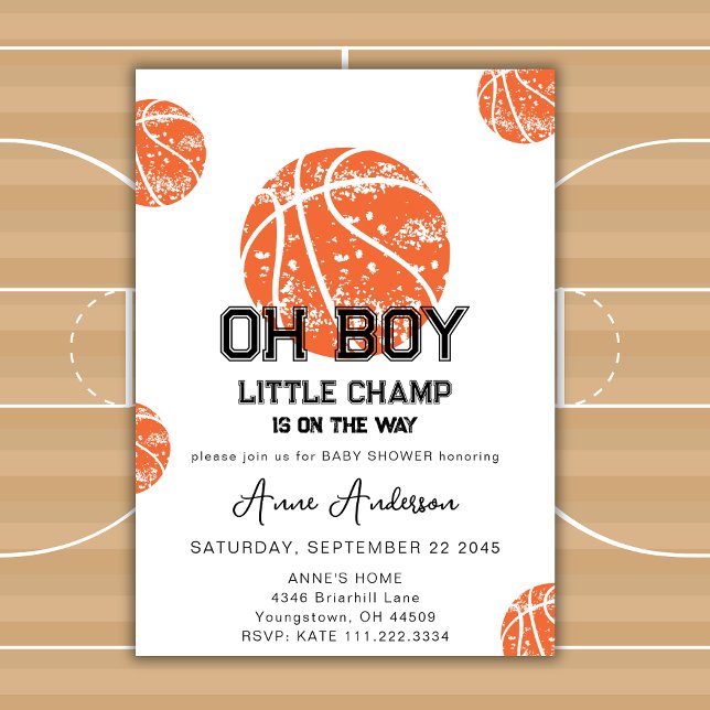 Invitation Oh Boy Basketball Jeu Sport Baby shower Party (Créateur téléchargé)