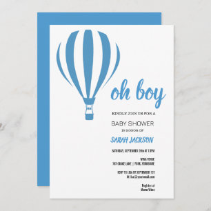 Invitation Oh Boy Blue Hot Air Baby shower