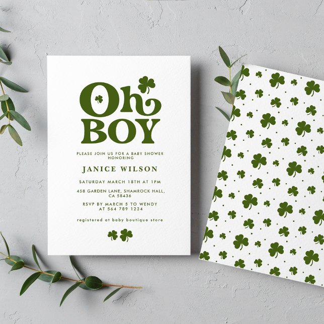 Invitation Oh Boy Charm St. Patrick's Day Baby shower (Créateur téléchargé)