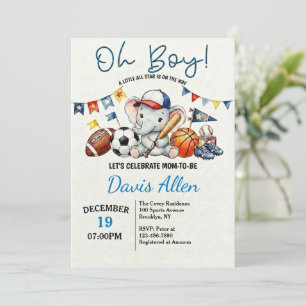 Invitation Oh Boy Fête Prénatale Des SPORTS TOUT ÉTOILE