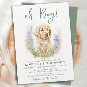 Invitation Oh Boy Golden Retriever mignon Chien Chien Chien B