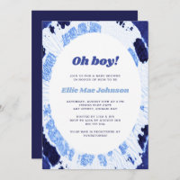 Oh Boy Indigo Blue Shibori Tie Dye Baby shower