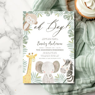 Invitation Oh Boy Safari Baby shower animal garçon