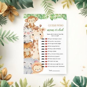 Invitation Oh Boy ! Safari Baby Shower   Devinez qui ? Maman 