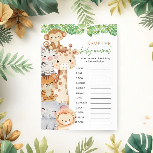 Invitation Oh Boy ! Safari Baby Shower   Nommez le bébé anima