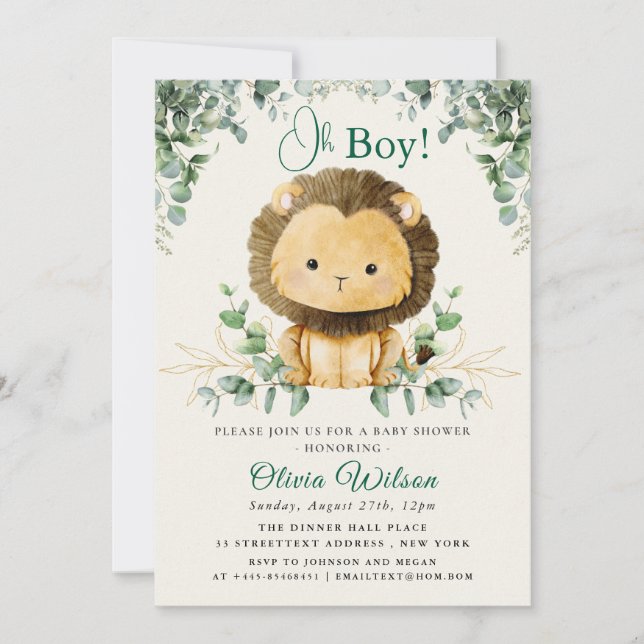 Invitation “Oh Boy!” Safari de verdure (Devant)
