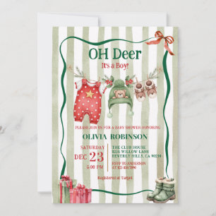 Invitation Oh Cerf Baby Shower Vêtements de Ligne d'Hiver