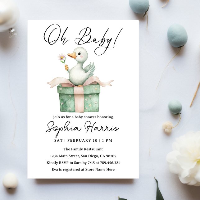 Invitation Oh chérie  Shower de bébé (Créateur téléchargé)