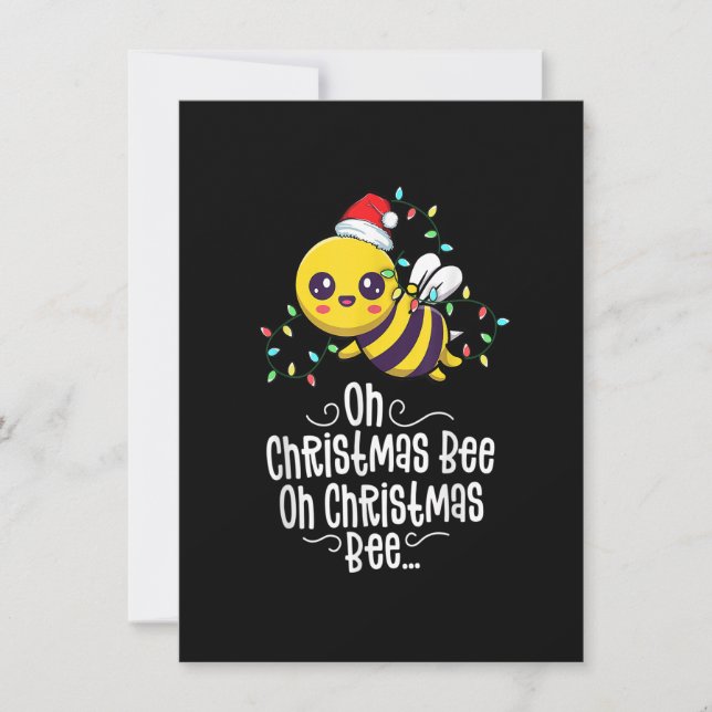 Invitation Oh Christmas Bee Xmas Family Holidays Kawaii Mom C (Devant)