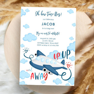 Invitation Oh Comme le Temps Passe Pilote Avion Anniversaire 