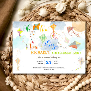 Invitation Oh comment le temps vole aquarelle cerf-volant ann