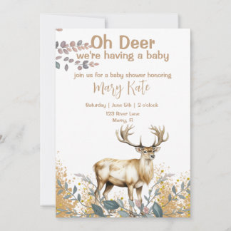Invitation Oh Deer Baby Boy Douche