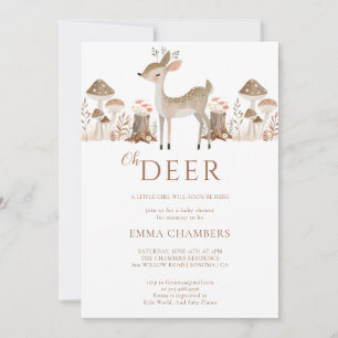 Invitation Oh Deer Boho Woodland Animaux Fille Baby shower