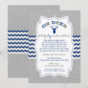 Invitation Oh Deer Buck Baby Sprinkl invitation, face avant