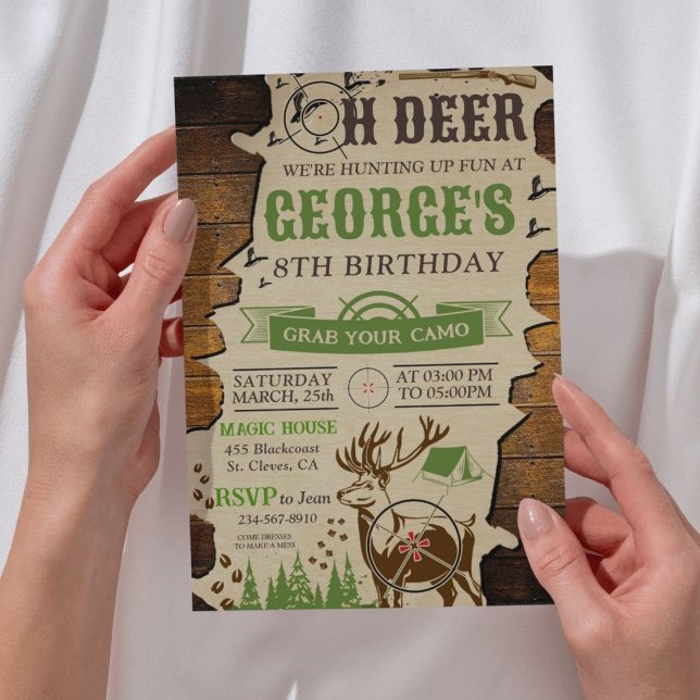 Invitation Oh Deer Hunter fête d'anniversaire (Oh Deer Hunting Birthday Party Invitation)