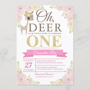 Invitation Oh Deer !Invitation d'anniversaire