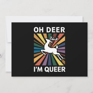 Invitation Oh Deer Je suis Queer Rainbow LGBT Pride Gay Lesbi