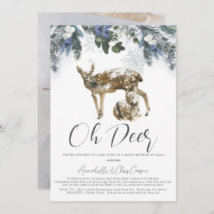 Invitation Oh Deer Winter Foliage Baby shower par la poste