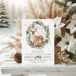 Invitation Oh Deer Winter Woodland Baby shower de neige