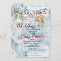 Oh Deer Woodland Animal Winter Baby shower virtuel